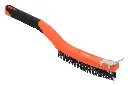 Steel wire brush with scraper 