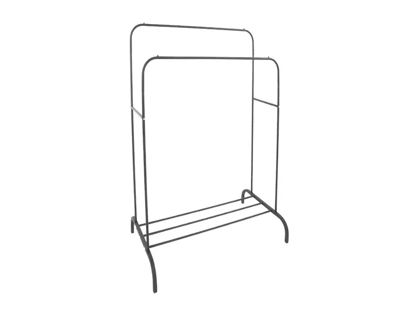 Clothing rack matt black - double
